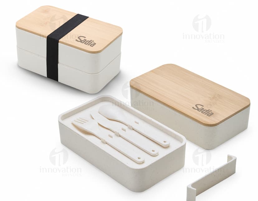 Marmita dupla de fibra de trigo em embalagem sustentável e moderna. Perfeita para levar suas refeições de forma prática e sem desperdício. Ideal para trabalho, escola ou viagens. Mantenha sua comida fresca e organizada com esse item inovador. Garanta já a sua!