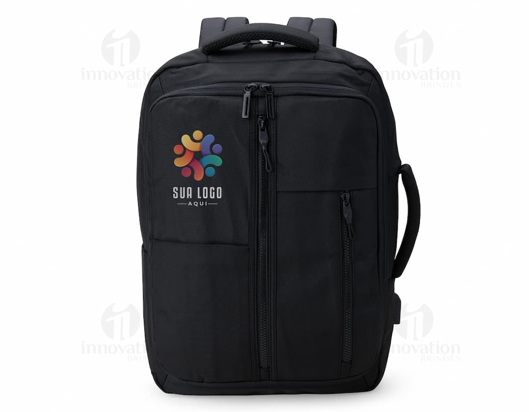 Mochila de nylon 21 litros preta e elegante para viagens e negócios. Compacta e espaçosa, ideal para armazenar seus pertences com segurança. Confeccionada em material durável, possui alça confortável e fecho em zíper. Adquira já a sua!