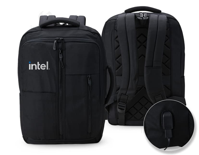 Mochila nylon preta com detalhes de couro marrom, possui alça, zíper, bolso e fecho de metal. Ideal para viagens, negócios ou passeios. Estilo moderno e elegante, com capacidade de 23 litros.