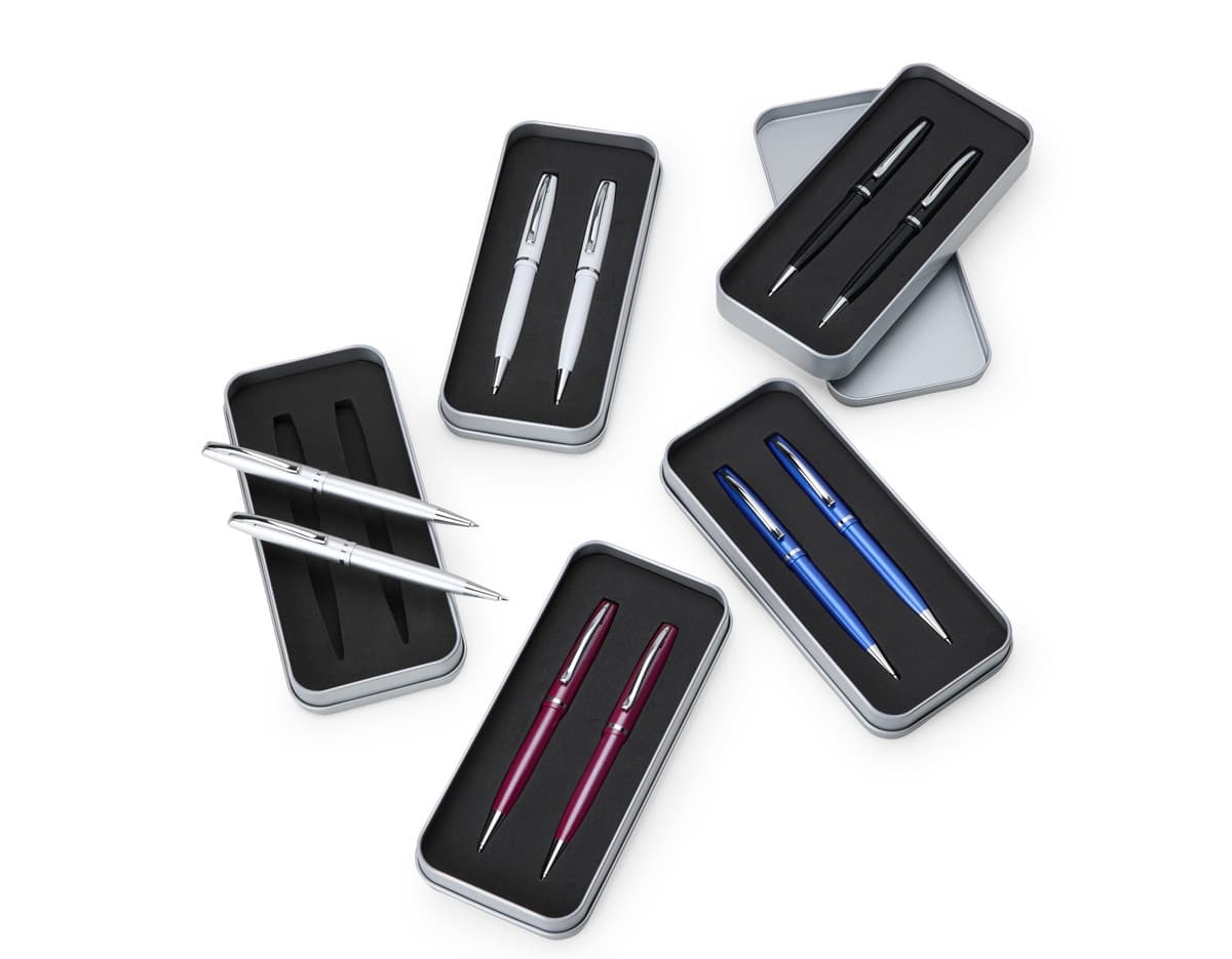 Conjunto metal caneta e lapiseira: tecnologia e elegância para seu escritório. Ideal para business e escrita profissional. Compre já!