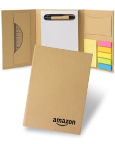 Kit bloco de anotações em embalagem reciclável, perfeito para armazenar documentos e mercadorias de forma organizada. Ideal para manter suas notas sempre em ordem. Garanta o seu!