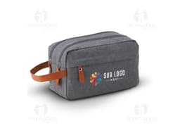 Polyester necessary with black leather, modern equipment with 3 zippers, ideal for storing items, DSLR camera, money