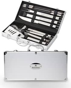 Kit Churrasco 10 Peças em Couro Vintage - Prático e elegante para suas aventuras gastronômicas ao ar livre. Com bolsa de armazenamento em couro retro para facilitar o transporte e conservar seus acessórios. Ideal para viagens, acampamentos e churrascos de negócios. Garanta já o seu!