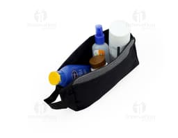 Necessaire de nylon preta moderna para organizar seus pertences com estilo. Perfeita para guardar dinheiro, cartões e objetos
