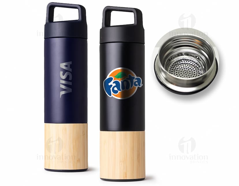 garrafa térmica inox 550ml com infusor Personalizado