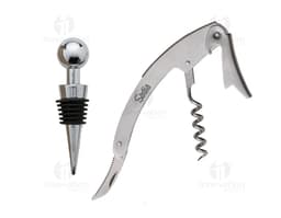 Kit vinho em estojo de madeira contendo corkscrew, bottle opener, opener, pliers, wrench, screwdriver, sharp knife, spanner