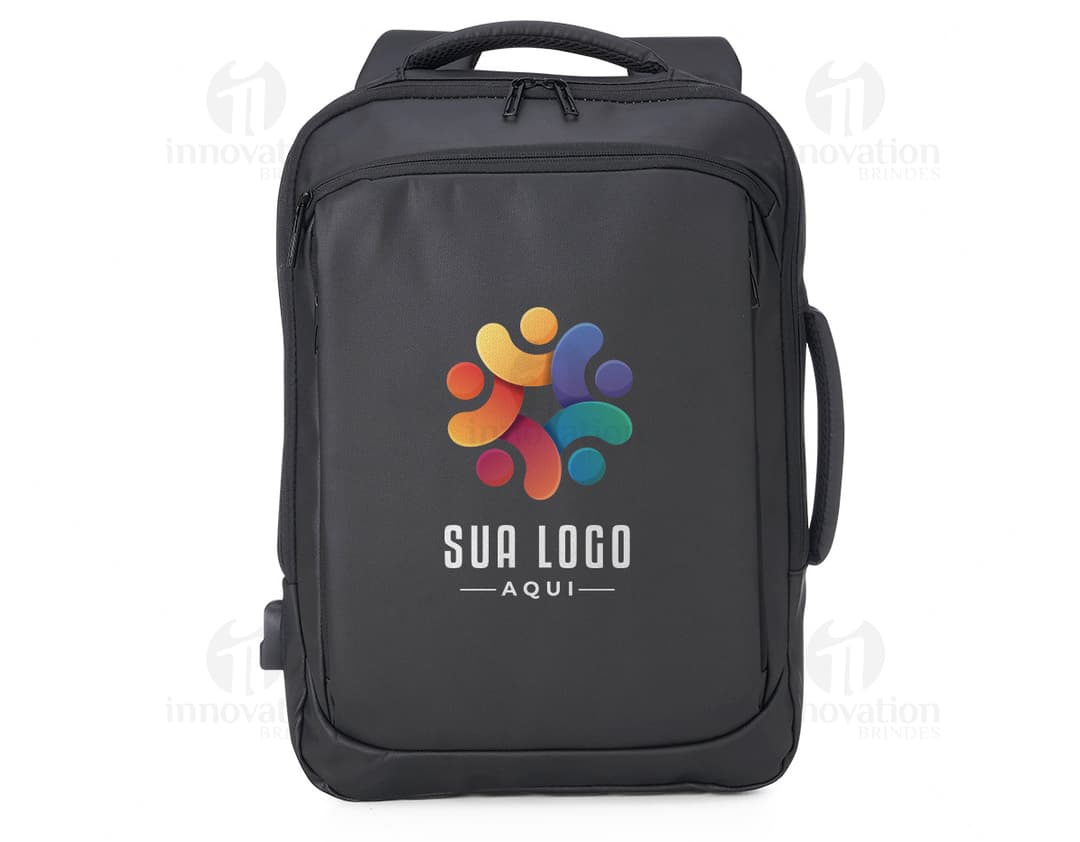 mochila couro sintético usb 17 litros Personalizado