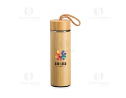 Garrafa térmica bambu 400ml com infusor: a solução perfeita para manter suas bebidas quentes ou frias por mais tempo! Feita