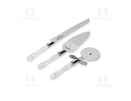 Conheça o Kit Utensílios 3 Peças - Faca, Garfo e Colher em Aço Inoxidável. Um conjunto prático e elegante, ideal para suas