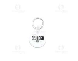 Chaveiro acrílico redondo - Design elegante e prático para sua empresa. Este chaveiro de acrílico combina segurança e estilo