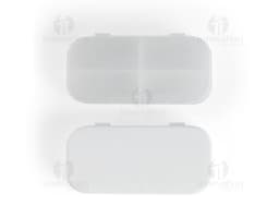 Porta comprimidos plástico com design moderno e tecnológico, ideal para organizar seus medicamentos de forma prática e