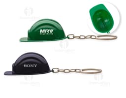 Safety Helmet Keychain Plastic: Keychain in the shape of a safety helmet made of plastic.