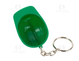 Safety Helmet Keychain Plastic: Keychain in the shape of a safety helmet made of plastic.