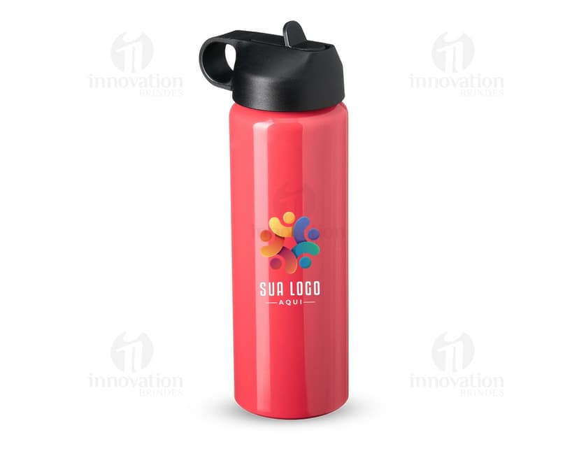 Squeeze de alumínio robusto com tampa flip, ideal para armazenar líquidos. O design é clean e elegante, com a tampa flip garantindo segurança e praticidade. Perfeito para ser utilizado como recipiente de água, sucos ou outras bebidas. Além disso, o material de alumínio garante durabilidade e resistência.