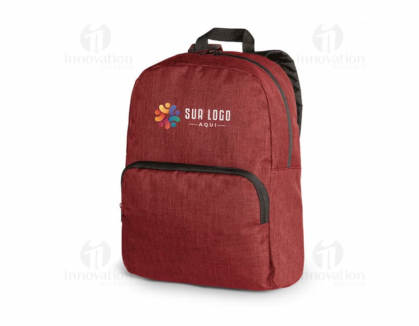Mochila para notebook 14 em couro preto, com alça, fecho em zíper, design moderno e elegante, perfeita para viagens e negócios.