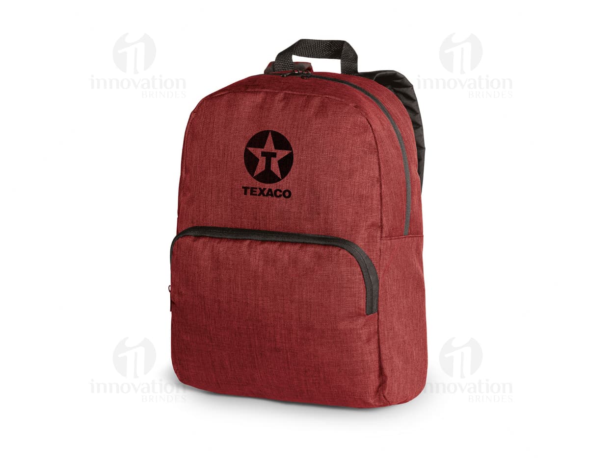 Mochila para notebook 14 em couro preto, com alça, fecho em zíper, design moderno e elegante, perfeita para viagens e negócios.