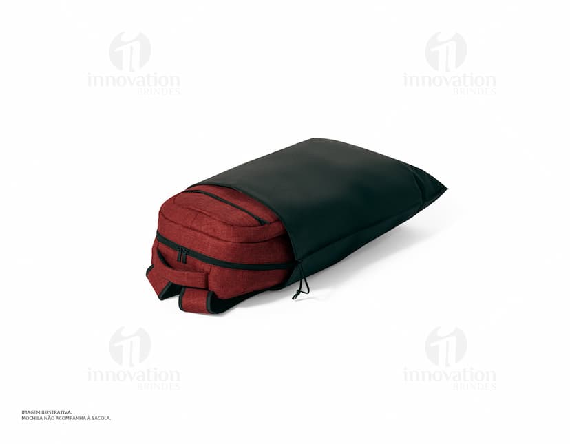 Sacola em tecido para mochila preta, moderna e resistente, ideal para transportar objetos e equipamentos com segurança.