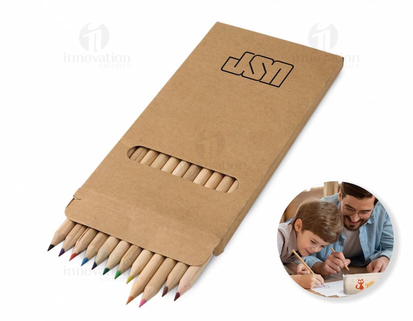 Caixa de cartão com 12 lápis de cor - Perfeita para presentear e estimular a criatividade. Feita com material sustentável, essa caixa de lápis de cor é ideal para escola, escritório ou laboratório. Adquira já o seu!