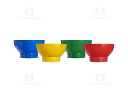 Petisqueira plástica vazia em formato de bowl, ideal para servir petiscos de frutas cítricas, como laranjas ou limões. O