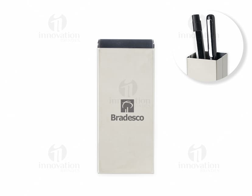 Suporte para canetas de metal elegante e prático para o seu escritório. Mantenha seus itens de papelaria organizados com este porta-canetas de alta qualidade. Ideal para presentear!