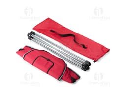 Cooler Térmico 62 Litros en forma de saco de dormir, con cinta de seda decorativa en tonos de rosa y lazo elegante. Embalaje