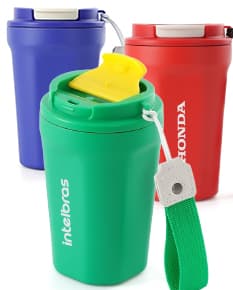 Bottle de metal prateado, item de higiene pessoal com capacidade de 350ml.