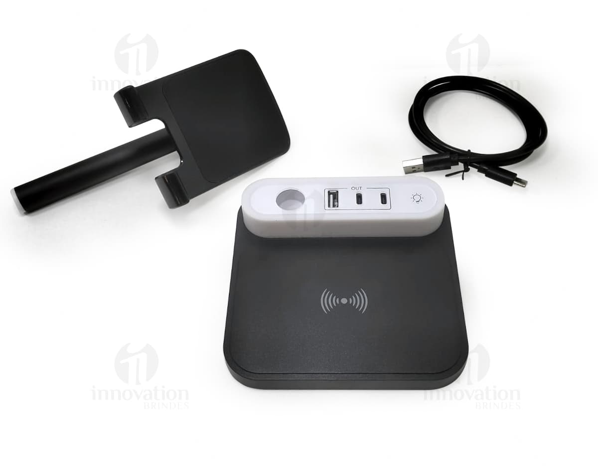 Base de carregamento com suporte, tecnologia moderna para manter seus dispositivos eletrônicos sempre carregados. Organize seu escritório com praticidade e eficiência. Aproveite a conexão wireless para maior mobilidade. Nunca mais fique sem bateria! Compre já.