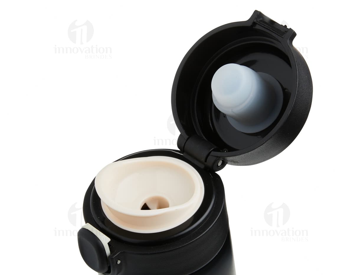 Garrafa térmica 400ml em aço inoxidável: mantenha suas bebidas quentes ou frias por mais tempo! Design moderno e prático para