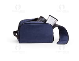 Black Polyester Necessity with double zipper, ideal for storing fashion items and accessories. The modern and elegant design