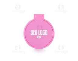 Espelho plástico sem aumento - Ideal para sua nécessaire! Design clean e transparente, perfeito para decoração e higiene