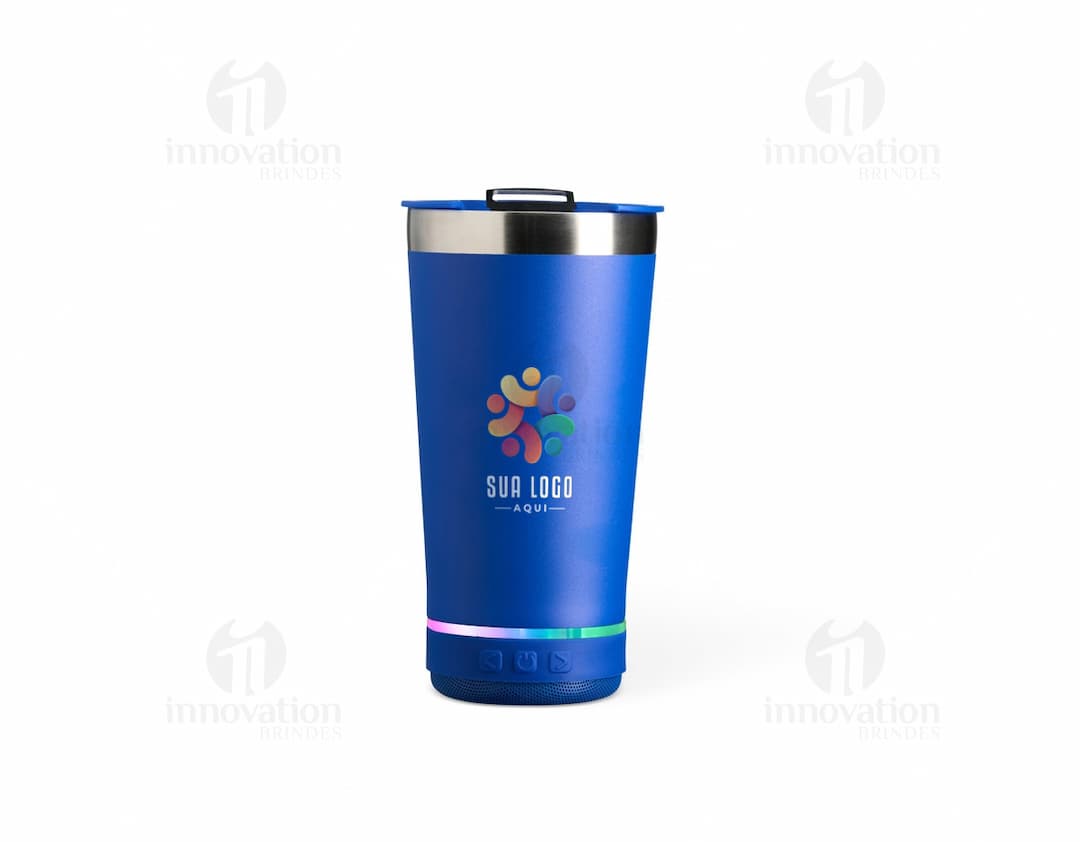 Taza térmica inox de 400ml con caja de sonido.
