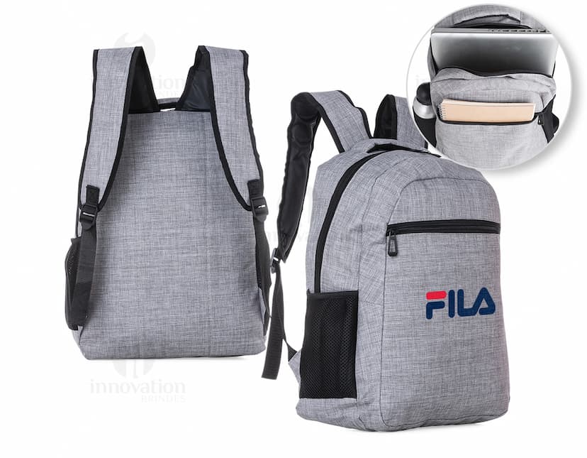 Mochila em poliéster resistente e moderna para viagens e negócios. Com design elegante, essa mochila é perfeita para transportar seus pertences com estilo e praticidade. Com bolsos espaçosos, alças confortáveis e fecho em zíper. Perfeita para qualquer ocasião, essa mochila é o acessório ideal para quem busca praticidade e elegância. Adquira já a sua e esteja preparado para qualquer jornada!
