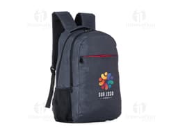 Mochila de poliéster preta, moderna e elegante para viagens de negócios ou lazer. Com compartimentos espaçosos, alça