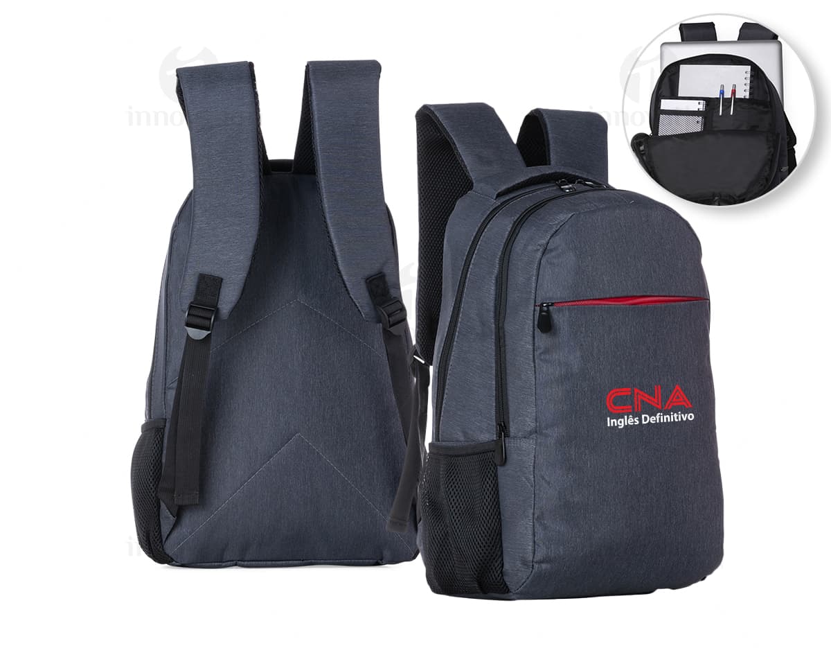 Mochila em poliéster resistente, ideal para viagens e negócios. Com design moderno e elegante, possui alça acolchoada e ampla capacidade de armazenamento. Perfeita para quem busca praticidade e estilo em um só produto. Compre já a sua!