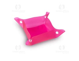 Tigela Plástica amarela para Pets em forma de cubo, com design 3D e símbolo de investimento em ouro. A imagem mostra um