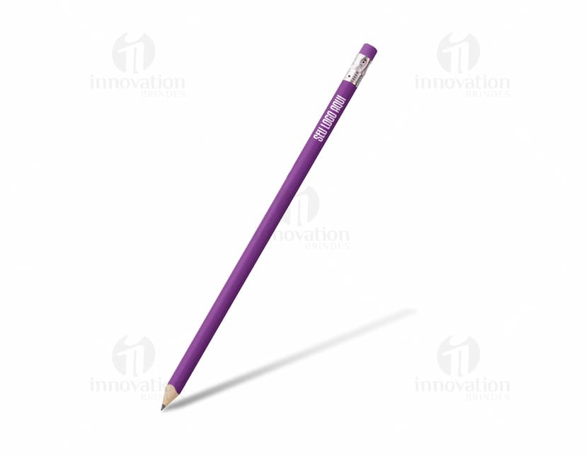 Lápis dureza HB c/ certificação Inmetro em uma variedade de cores vibrantes e brilhantes, incluindo amarelo, laranja, rosa, roxo e preto, em um fundo de papel branco. Estão alinhados em várias fileiras, prontos para uso em trabalhos artísticos, educacionais ou de escritório.