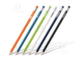 Lápis dureza HB c/ certificação Inmetro em uma variedade de cores vibrantes e brilhantes, incluindo amarelo, laranja, rosa