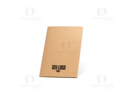 Caderno A5 de capa flexível em cartão.