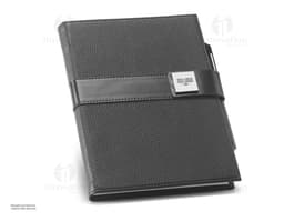 Caderno A5 em couro preto - Ideal para organizar suas finanças e informações pessoais com estilo e praticidade. Perfeito para