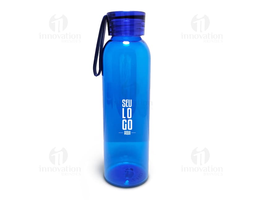Garrafa Plástica 610ml transparente com tampa de rosca, ideal para armazenar água e outras bebidas, mantendo-as frescas e saudáveis.