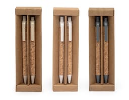 Kit ecológico con bolígrafo y lápiz hechos de materiales sostenibles para la escuela, oficina o dibujo. Ideal para incentivar
