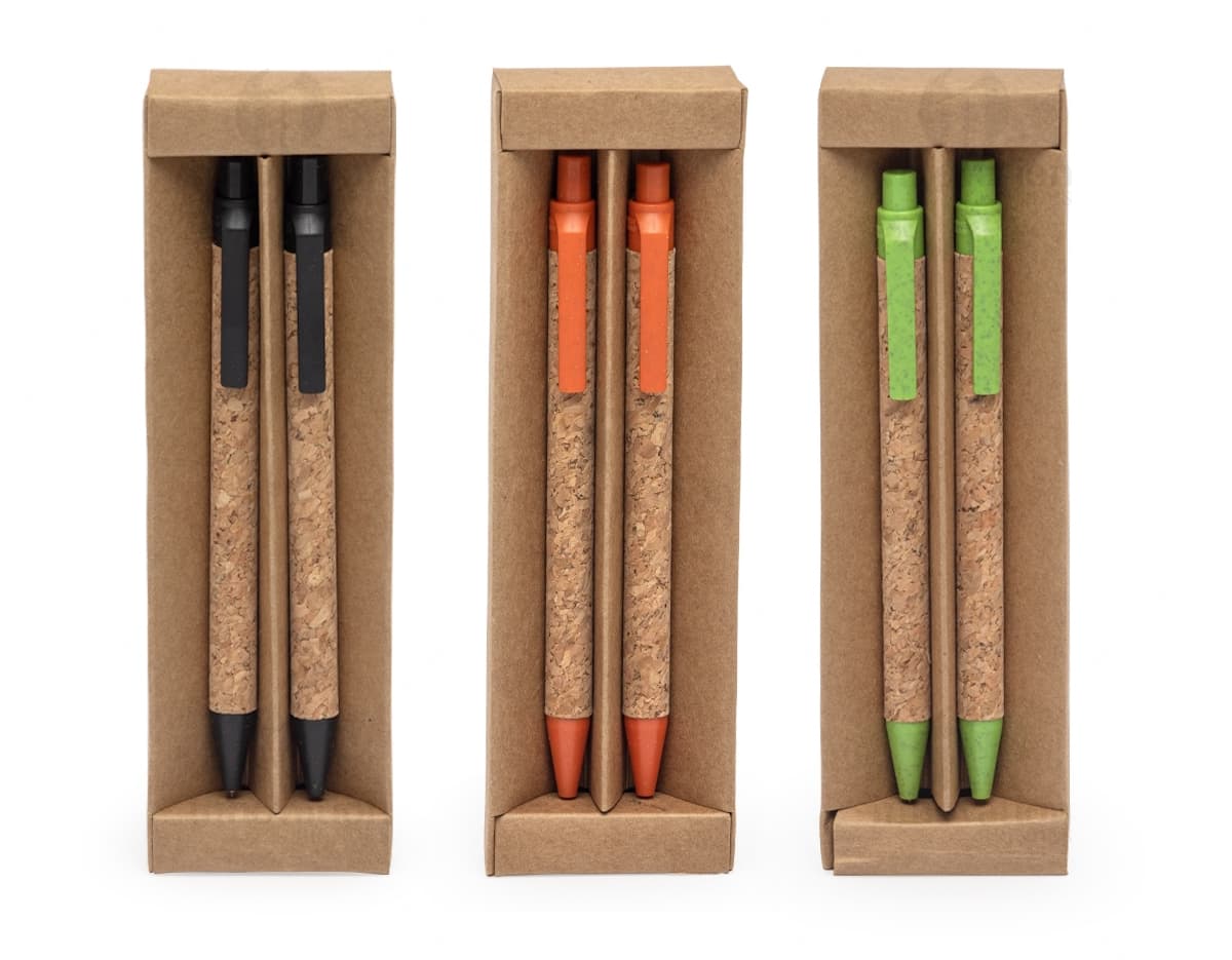 Conjunto Ecologicamente Correto de Caneta e Lapiseira - Kit ideal para escrita e desenho, feito de materiais sustentáveis. Perfeito para escola, escritório e projetos criativos. Adquira já!