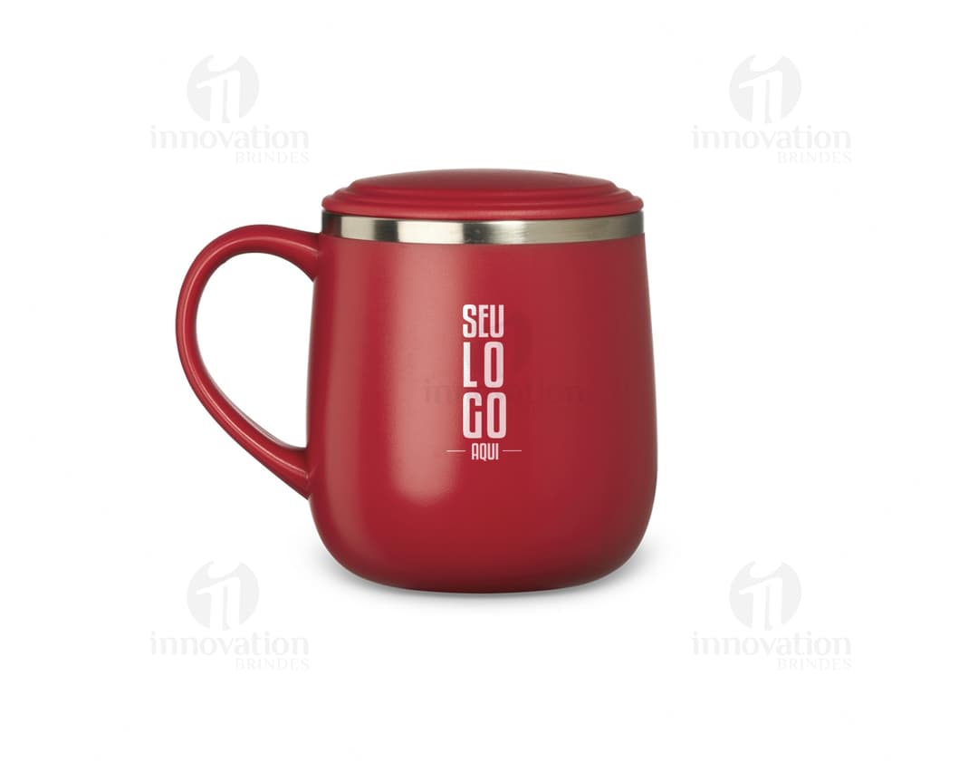 Caneca de parede dupla com capacidade de 370ml, ideal para bebidas quentes como chá e café. Feita de cerâmica, na cor amarela, com alça e design moderno. Ideal para uso em casa, no trabalho ou em restaurantes.