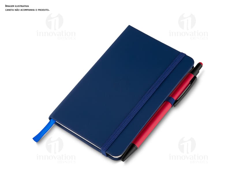 Moleskine Sintético Capa Dura 80 Folhas - Caderno com capa dura e lisa de cor sólida, contendo 80 folhas.