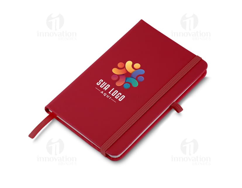 Moleskine Sintético Capa Dura 80 Folhas - Caderno com capa dura e lisa de cor sólida, contendo 80 folhas.
