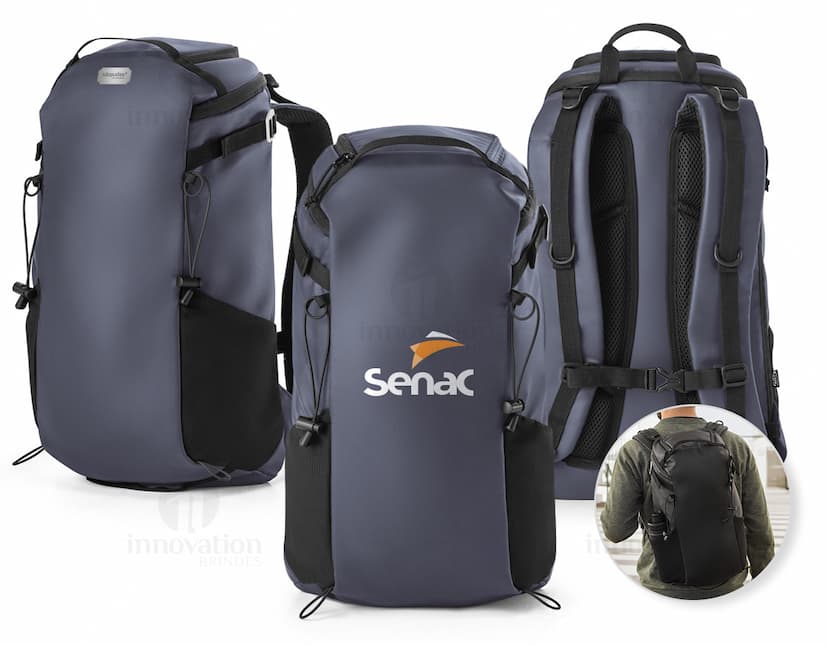 Mochila Hiking em couro preto moderna e elegante para viagens e passeios. Com alças resistentes, zíper de metal e design sofisticado, ideal para quem busca estilo e praticidade. Perfeita para negócios, lazer e escola. Adquira já a sua!