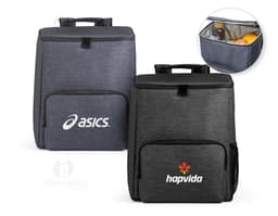 Mochila con aislamiento térmico en cuero negro, con cremallera y asa. Ideal para viajes, almacenamiento de objetos y