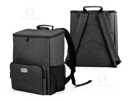 Mochila con aislamiento térmico en cuero negro, con cremallera y asa. Ideal para viajes, almacenamiento de objetos y