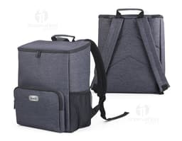 Mochila con aislamiento térmico en cuero negro, con cremallera y asa. Ideal para viajes, almacenamiento de objetos y