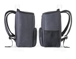 Mochila con aislamiento térmico en cuero negro, con cremallera y asa. Ideal para viajes, almacenamiento de objetos y